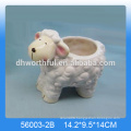 Lovely ceramic sheep flower planter,animal ceramic garden planter